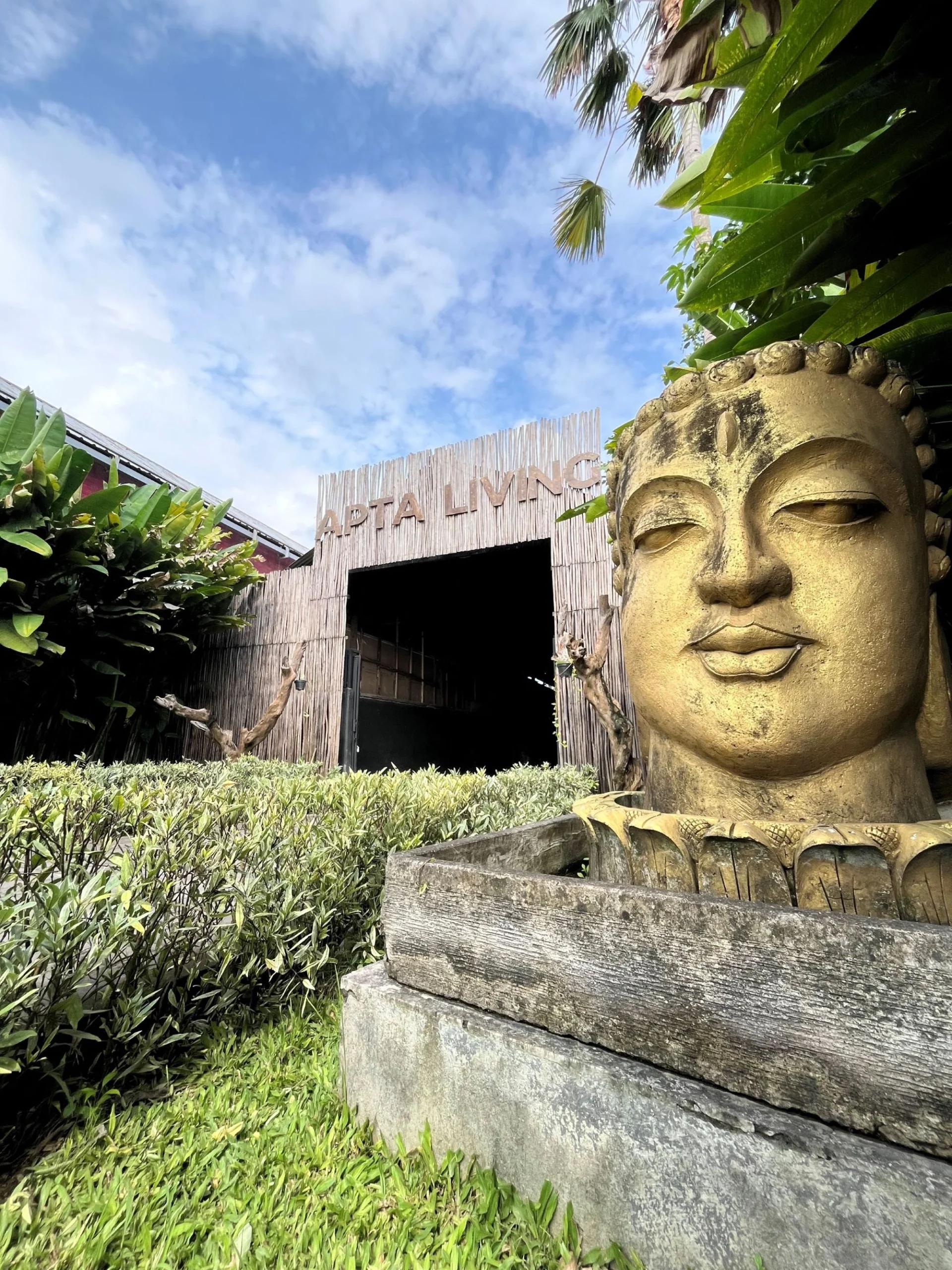 Apta Living teak furniture showroom in Jepara, Indonesia